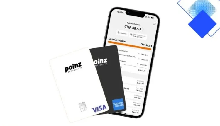 Poinz Swiss Loyalty Card Amex Gratis-Kreditkarte mit 1% Cashback, 3% Startbonus und ohne Jahresgebühr