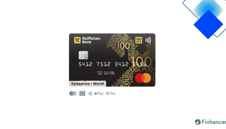 Кредитна картка 100 днів від Райффайзен Банку, безвідсотковий період до 100 днів і ліміт до 300 000 ₴